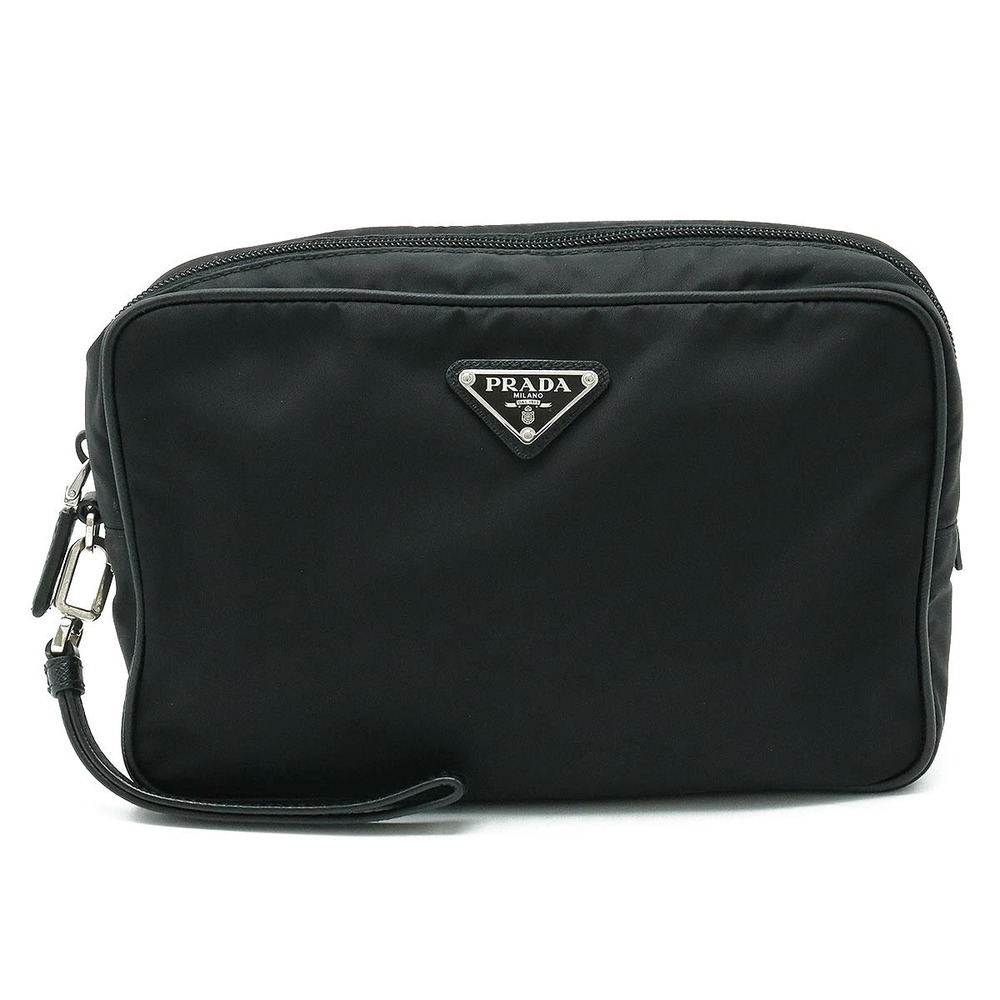 Prada Shoulder Bag Multi Pouch Clutch Leather NERO Black